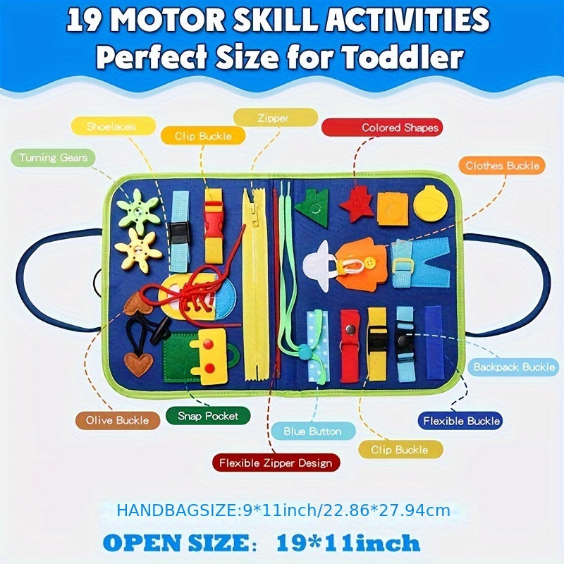 Bola uchun Interaktiv Ta'lim O'yinchoq Taxtasi - Ushbu Yagona Qavatli Faoliyat Kitobi bilan Ko'nikmalarni va Kognitiv Rivojlanishni Oshiring - Rang-barang Pushti/Moviyda Ideal Bayram Hediya