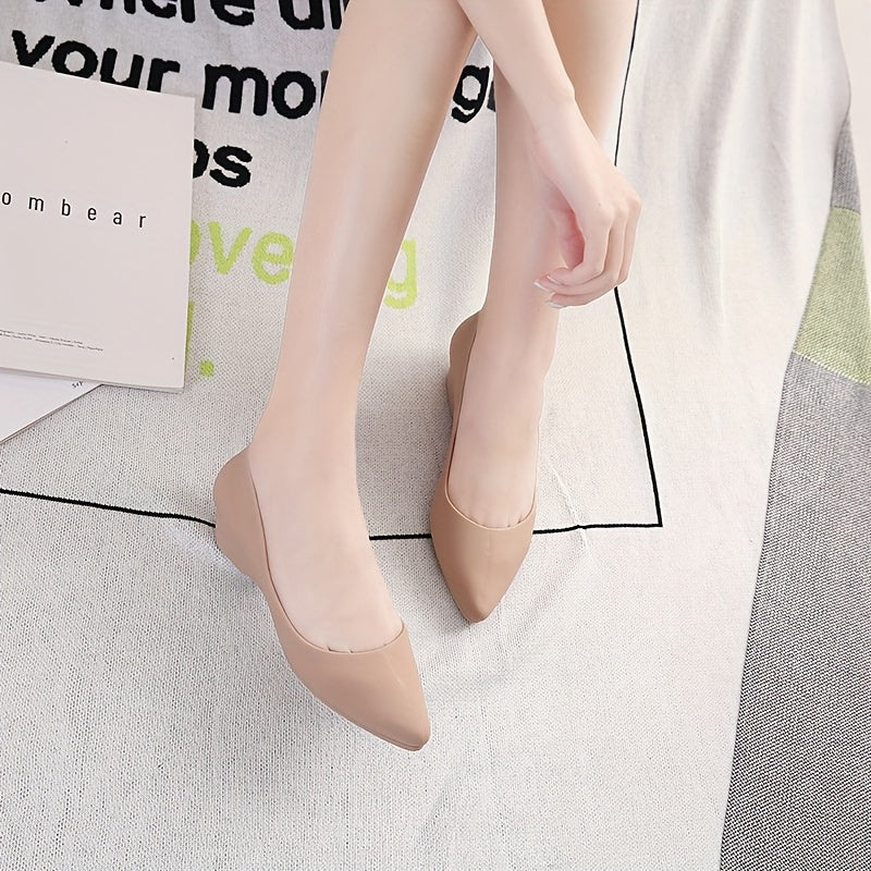 Women Solid Color Open Toe High Heels with Jelly Wedge