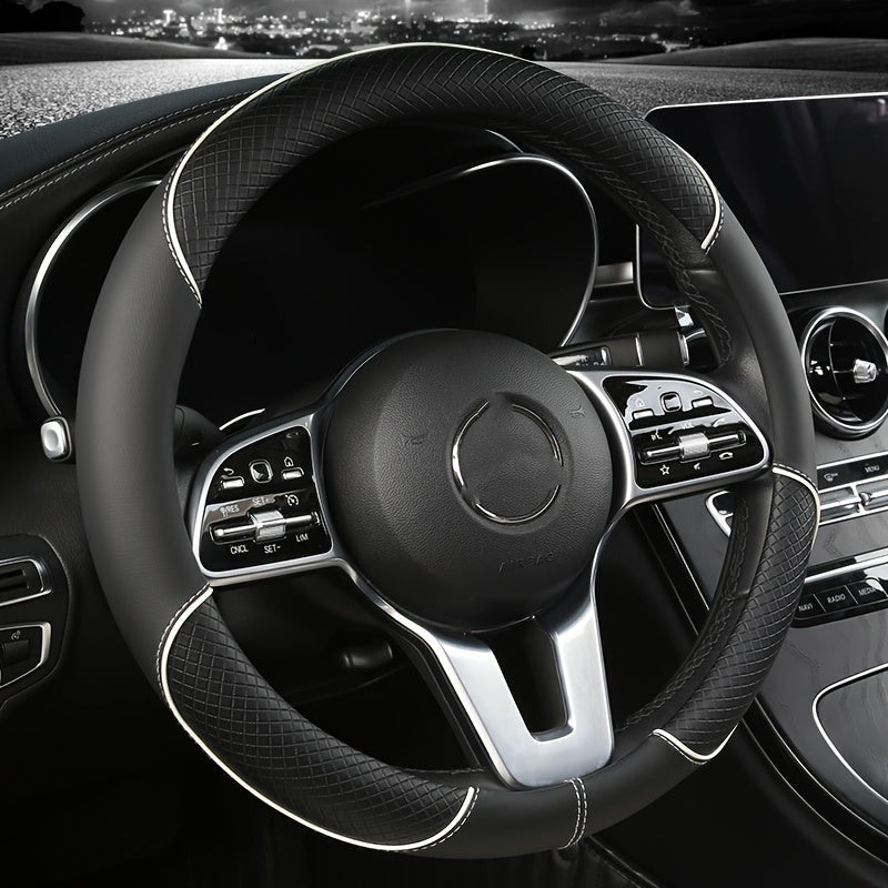 PVC Steering Wheel Cover Black and Red Fit Most Vehicles