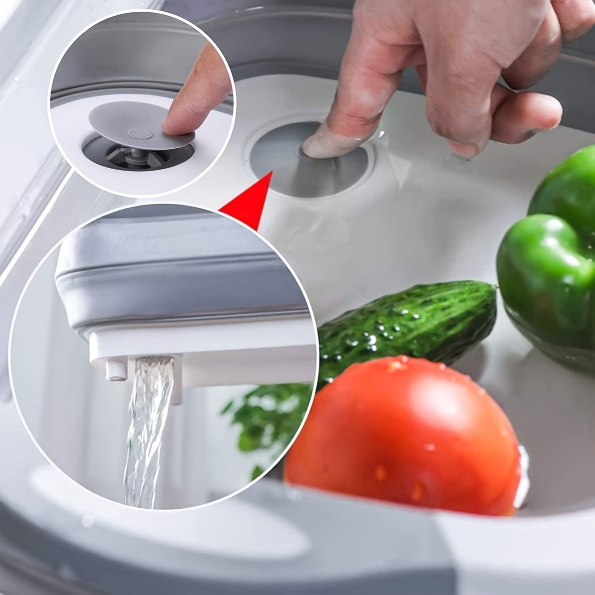 Camping Cutting Board Set with Washbasin for RV and Camper Kitchens