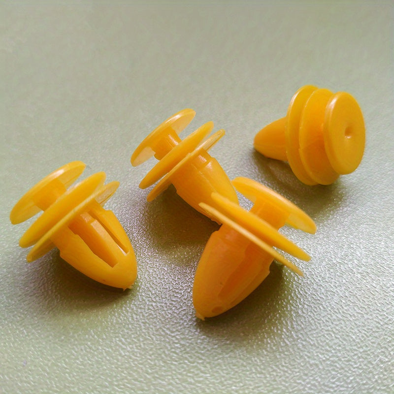 50 Pcs Yellow Plastic Rivet Clips Auto Door Trim Fasteners 9mm