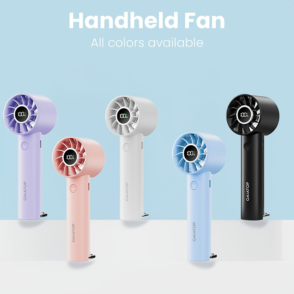 Portable Handheld Fan with 3 Speeds, USB Rechargeable, Compact and Lightweight