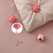 Set of 16 Pink Velvet Quilt Clips Flower-Shaped Anti-Slip Sheet Fasteners