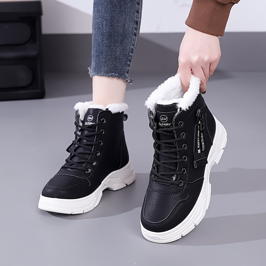 Women's Winter Insulated Military Snow Boots High-Top Ankle Support