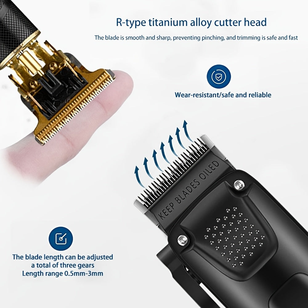 USB orqali zaryadlanadigan soch qirqish va soqol qirqish to'plami - Otalar kuni yoki tug'ilgan kun uchun mukammal sovg'a.