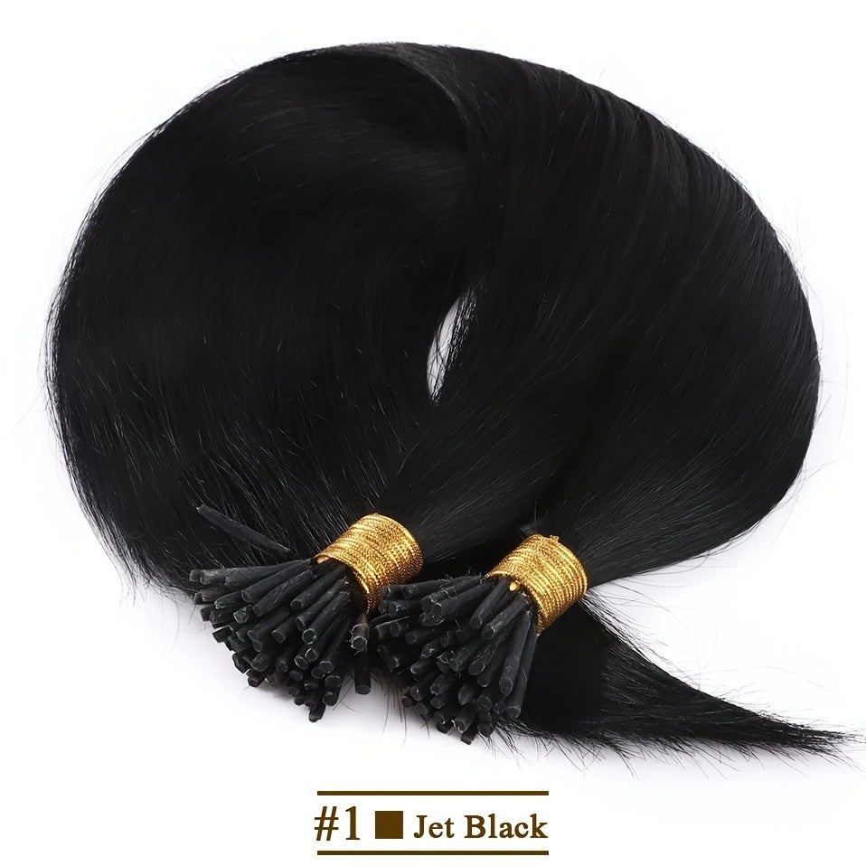 Натуральные волосы для наращивания прямые I Tip 50 шт. Цвет натуральный 40,6-66 см