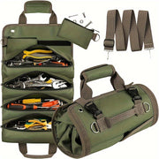Waterproof Green Tool Bag with Multiple Compartments and Adjustable Shoulder Strap