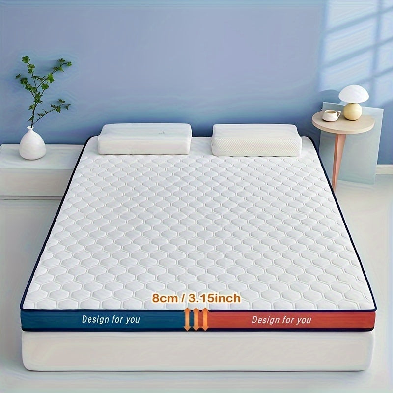 Memory Foam Mattress 8cm Thick Foldable Latex PU Foam White Soft to Medium Firm