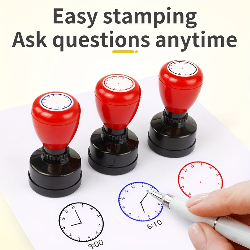 Educational Stamp Set for Teaching Time with Pictures for Students and Teachers