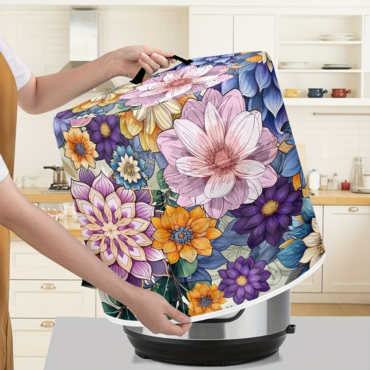 Boho Flower yuviladigan bosimli qozon uchun qopqoq 8 kvartlik Instant Pot