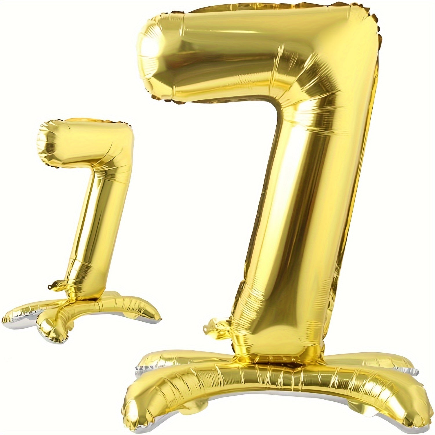 Kit de globos con número de foil dorado con soporte 81cm de aluminio metálico para celebraciones