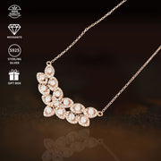 Sterling Silver Moissanite Necklace with Double Row of 13 Stones 0.1 Carats
