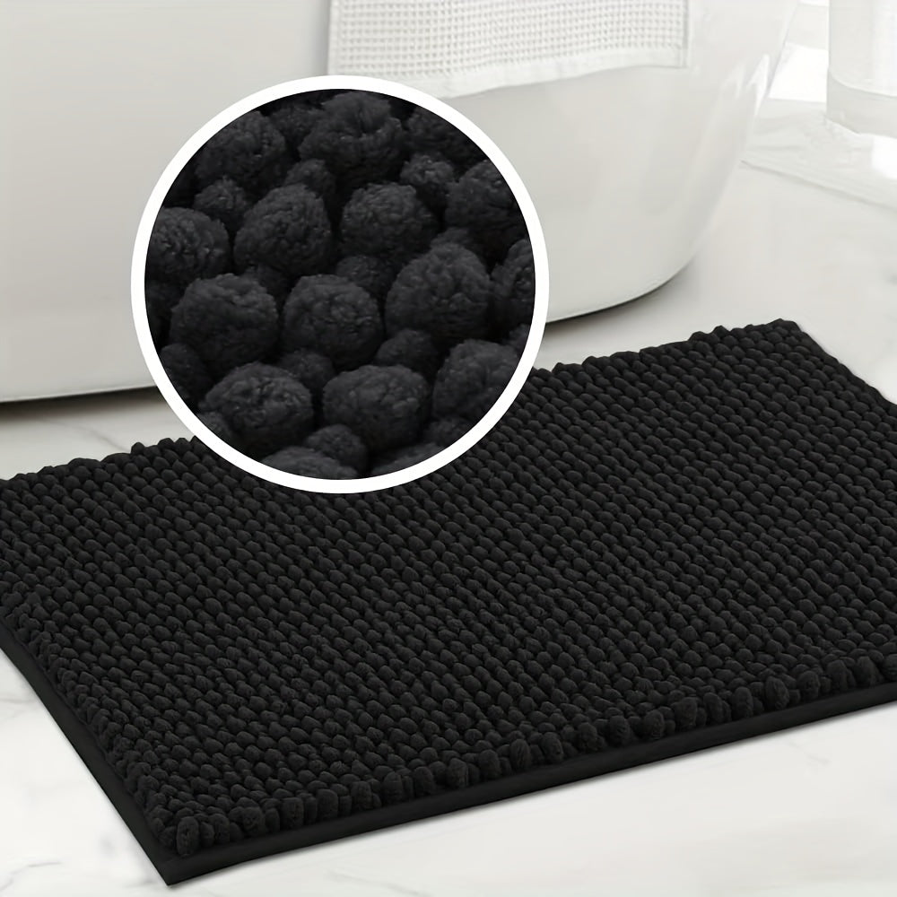Thick Bathroom Rug Non-Slip Soft Polyester PVC Backing Kitchen Mat