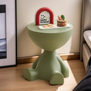 Plastic Modern Side Table for Small Spaces Casual Style No Assembly