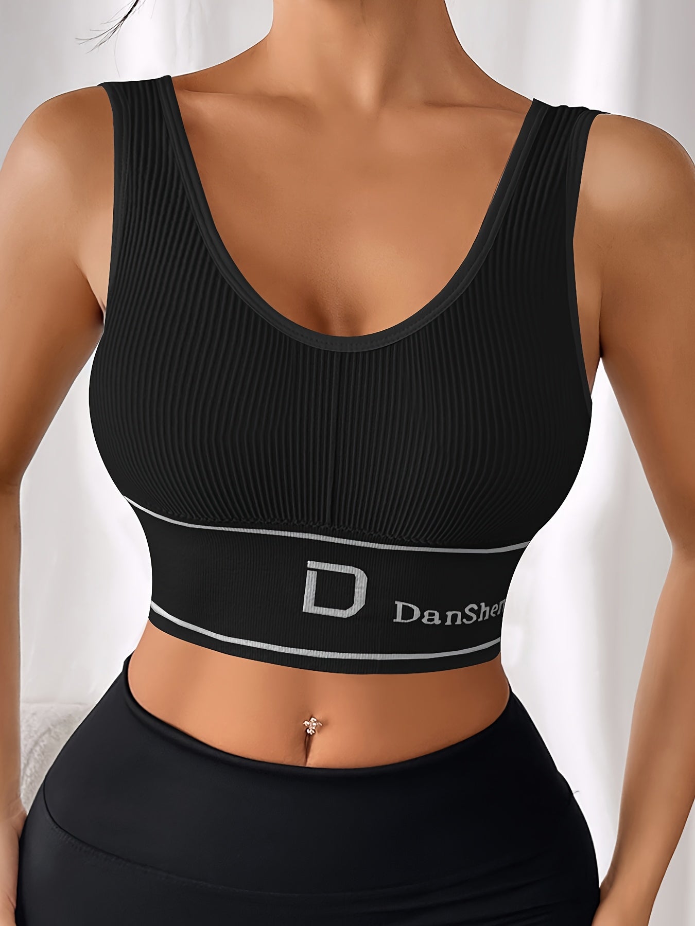 Women's Plus Size Padded Sports Bras No Underwire Breathable Workout Tops