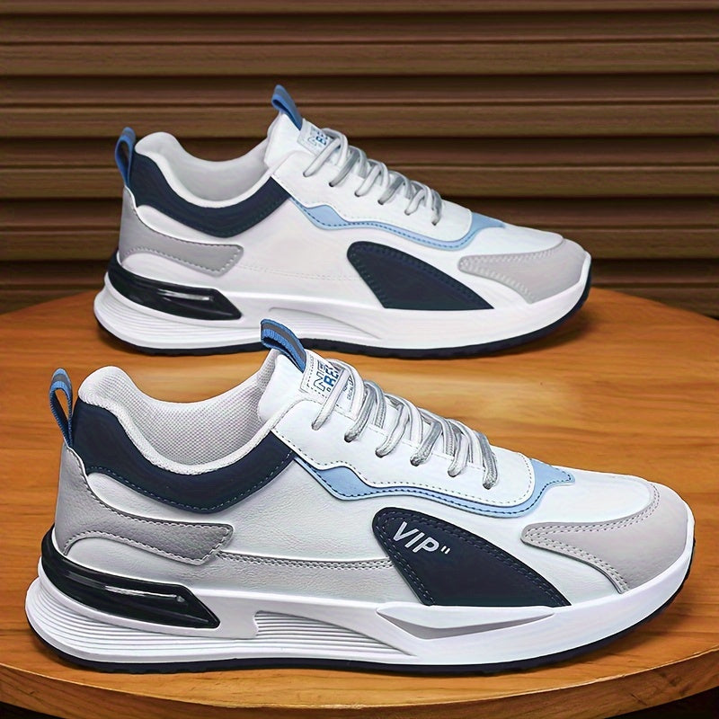 Erkaklar uchun vintage sport krossovkalari, tasodifiy eski maktab uslubi, havo yostiqchasi, nafas oladigan astar, mustahkam PU yuqori qismi, PVC taglik va har kuni qulaylik uchun pastki dizayn.