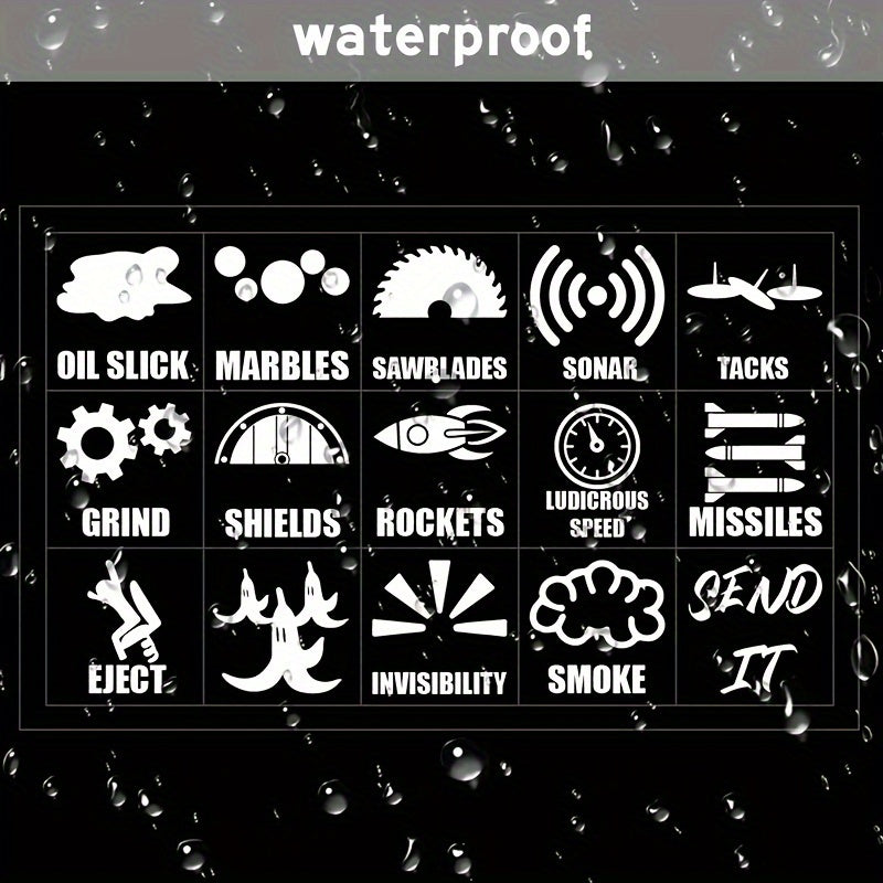 2Pcs Car Interior Stickers Control Dash Button Labels Decal Sets