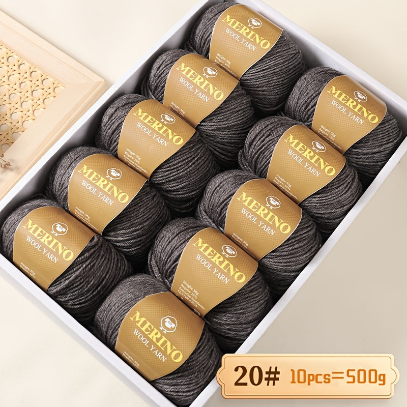 500g Multicolor Wool Yarn and 212g Camel Hair Yarn for Knitting Sweaters Scarves Hats