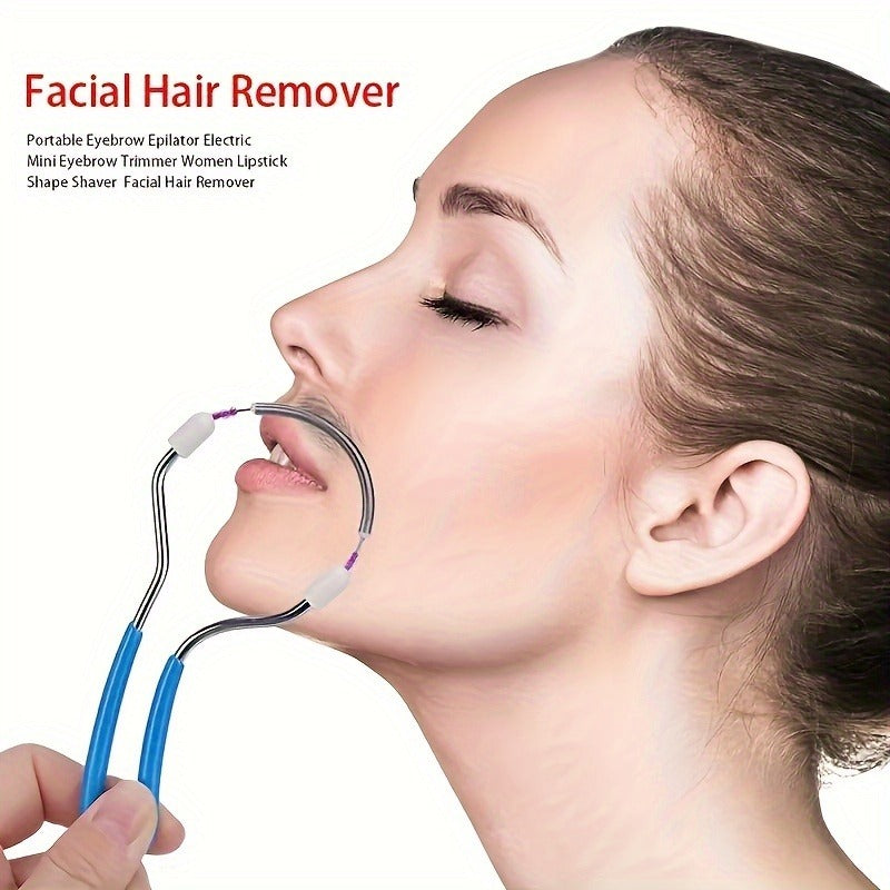 Removedor de vello facial portátil, depilador para rostro, cuello, barbilla, labio, compacto para viajar