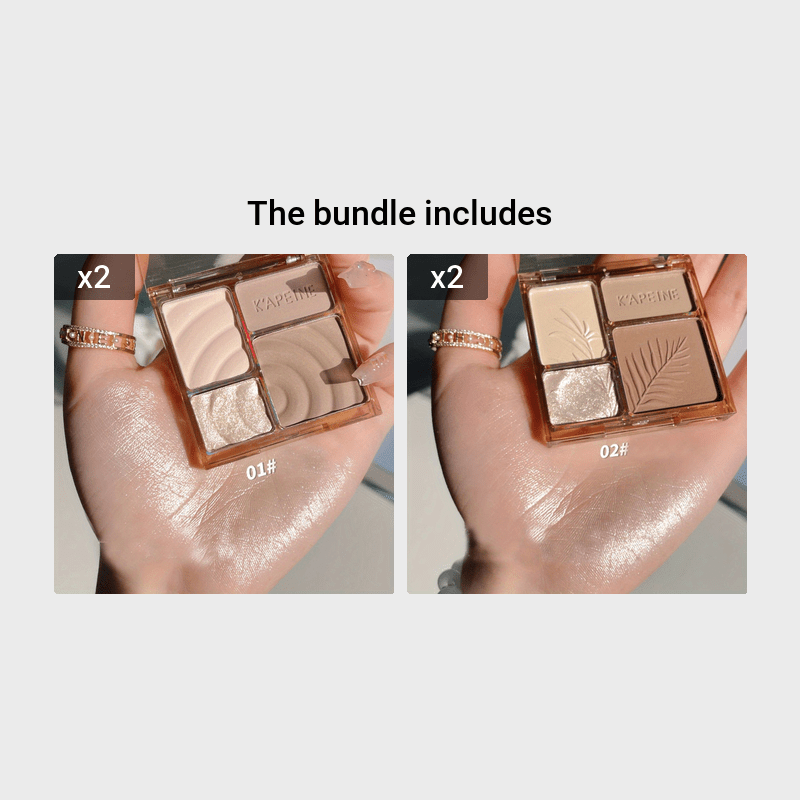 Women Contouring Palette Highlight Eyeshadow Kit Waterproof Brightening All-in-One