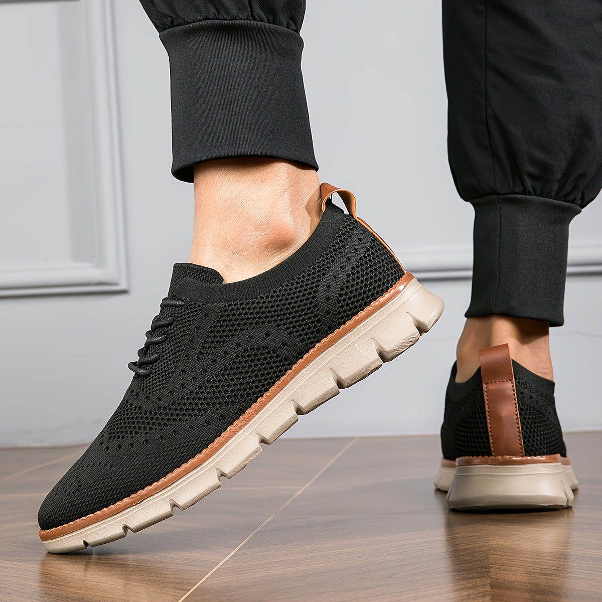 Men's Plus Size Breathable Fabric Sneakers with Non-Slip Soles for Outdoor Activities