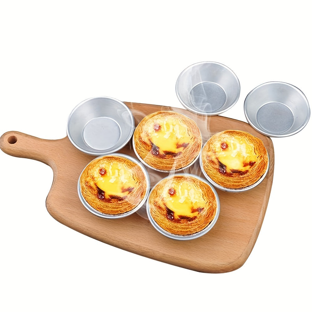 Egg Tart Molds 10/20pcs Set Aluminum Alloy Non-Stick Mini Pans for Pies and Puddings