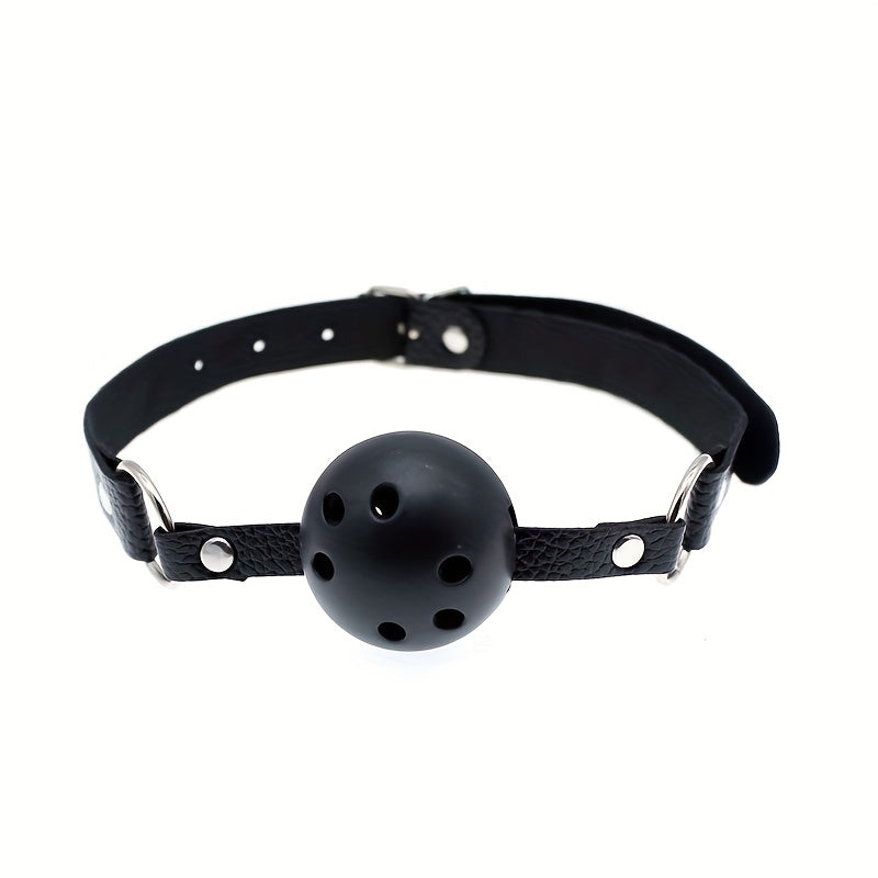 Adult Unisex Red Bondage Ball Gag Hollow Out Round Mouth BDSM Toy