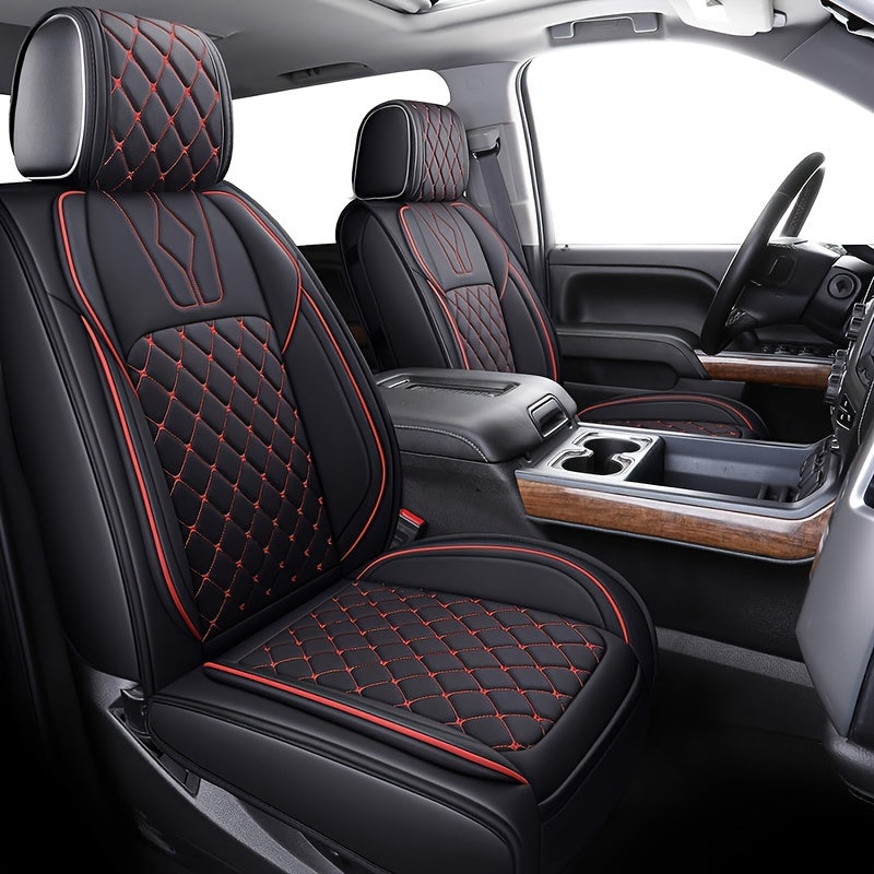 Custom Fit Waterproof Faux Leather Seat Cover Full Set for Crew Cab Pickup