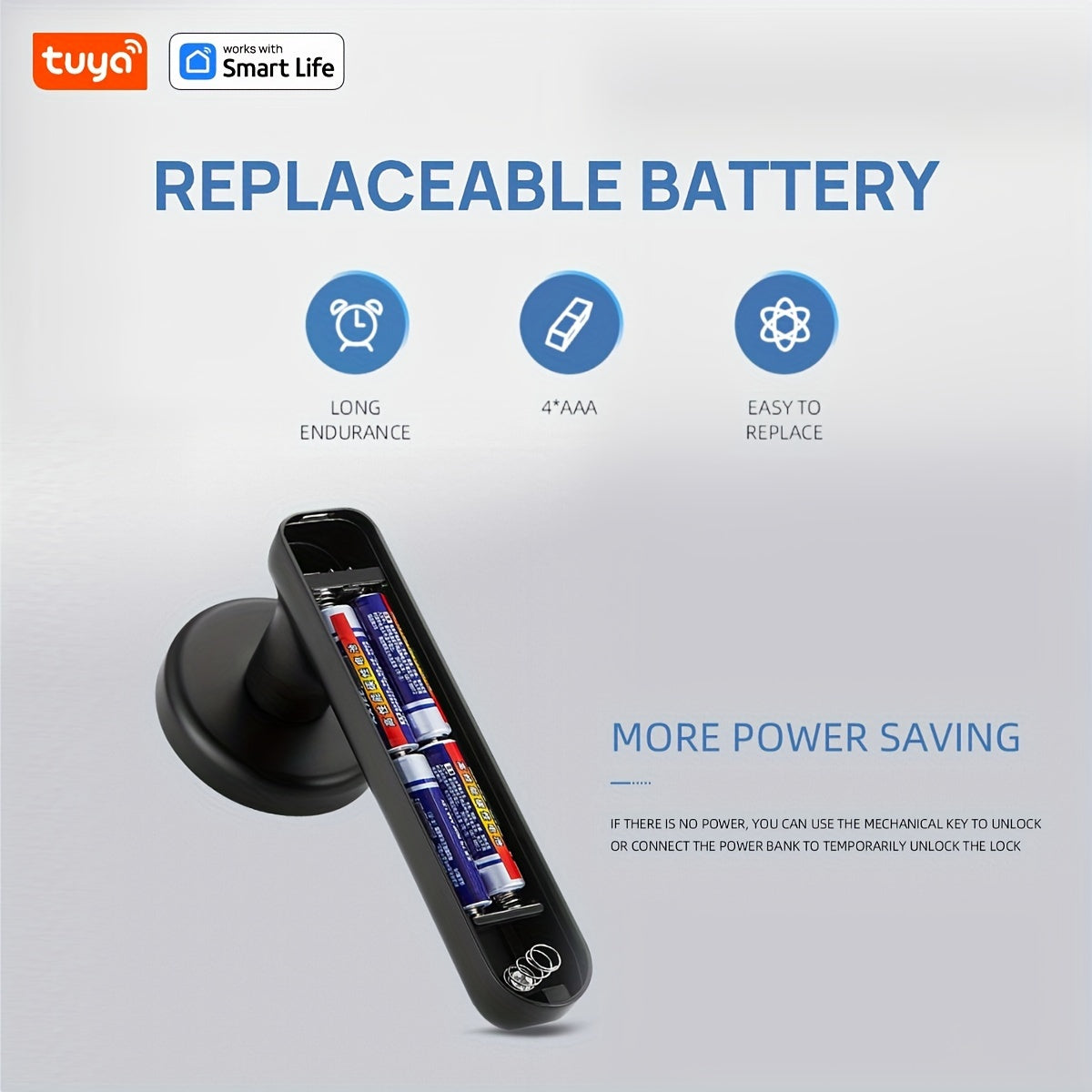 Qora Wireless Aqlli barmoq izi parol eshik qulfi US standarti va 4 ta ochish usuli bilan