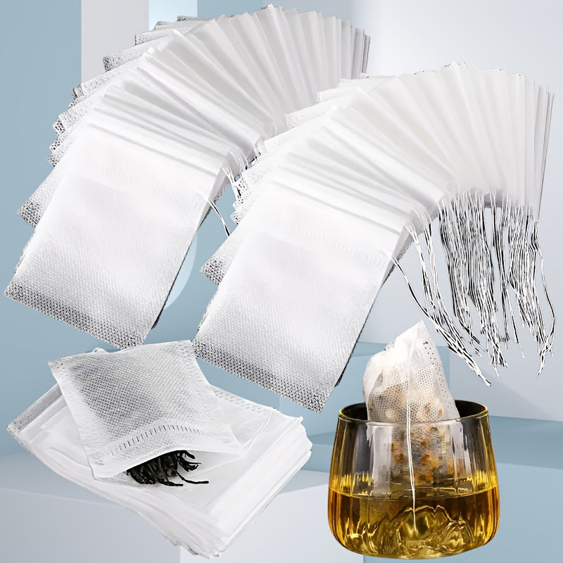 100 ta DIY choy paketlari to'plami - PET materialidan tayyorlangan, oziq-ovqat xavfsiz, o'ziga xos choy aralashmalarini yaratish va turli xil o'tlarni sinab ko'rish uchun moslashtiriladigan bo'sh choy infuzer sumkasi