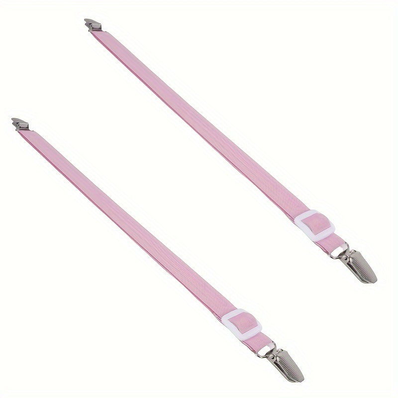 Pair of Quilt Holder Straps Adjustable Bed Sheet Clips Woven Fabric Elastic Bands