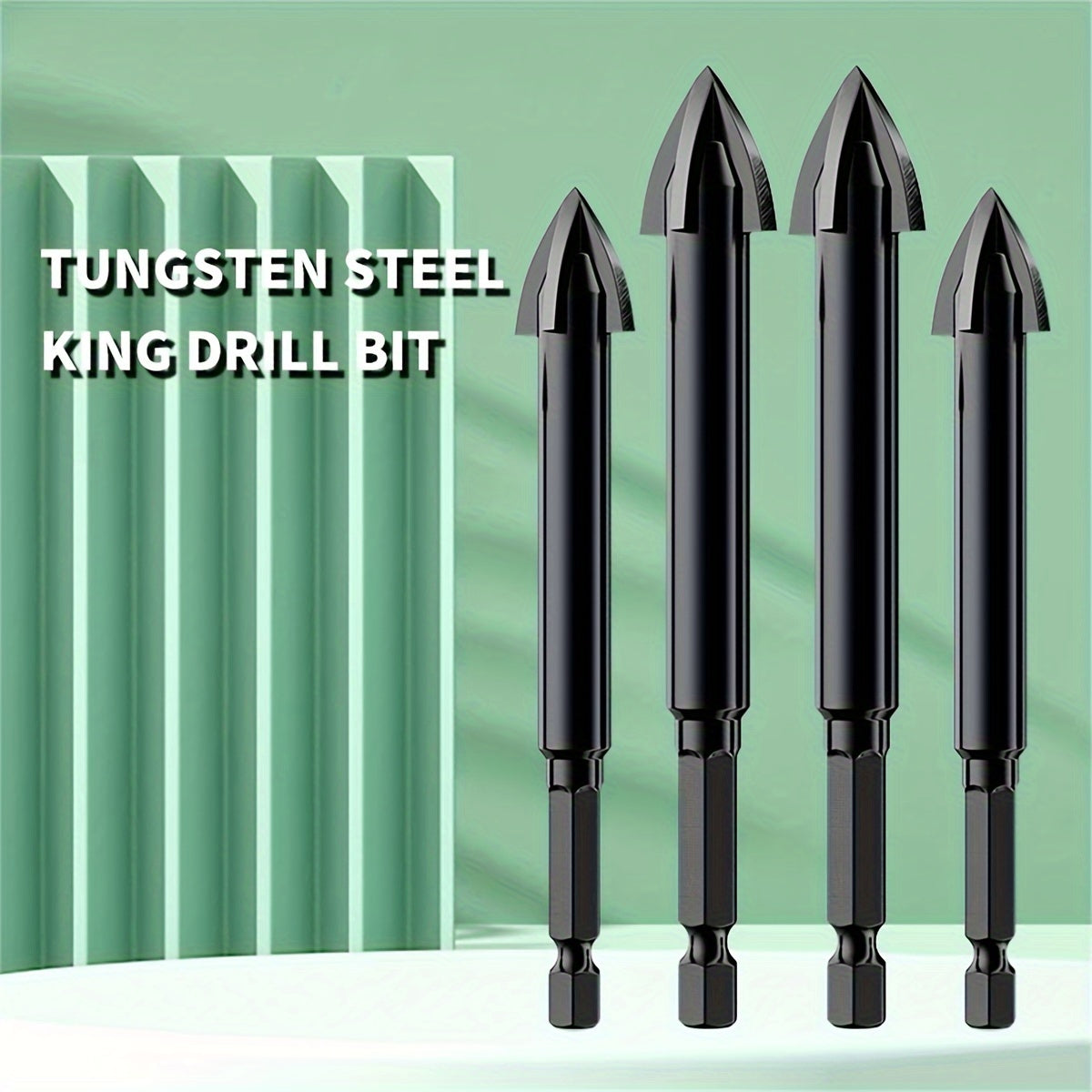 Steel Diamond Drill Bit for Ceramic Tile and Concrete, 4-Edged, Dry Drilling