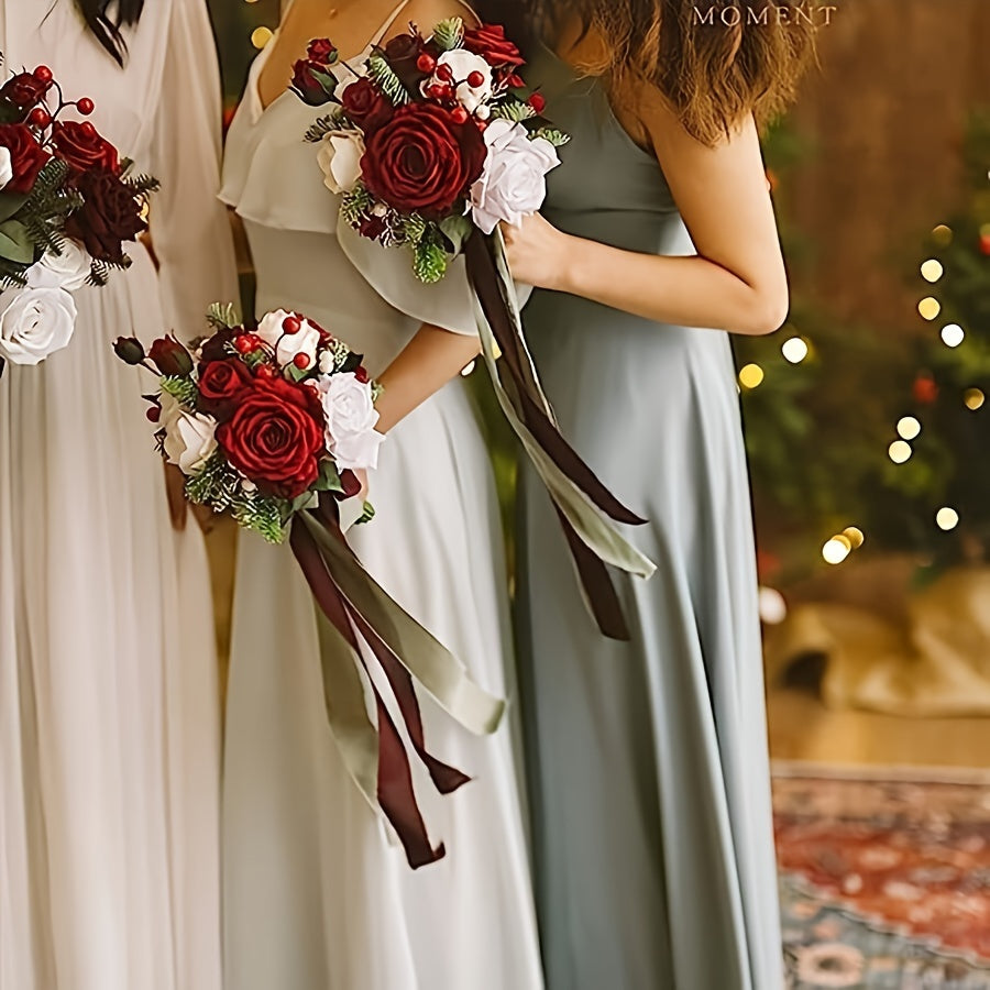 27 искусственных роз из слоновой кости с стеблями и листьями, идеально подходящих для свадебных букетов своими руками, подарков для невесты, центральных композиций и праздничных столов.