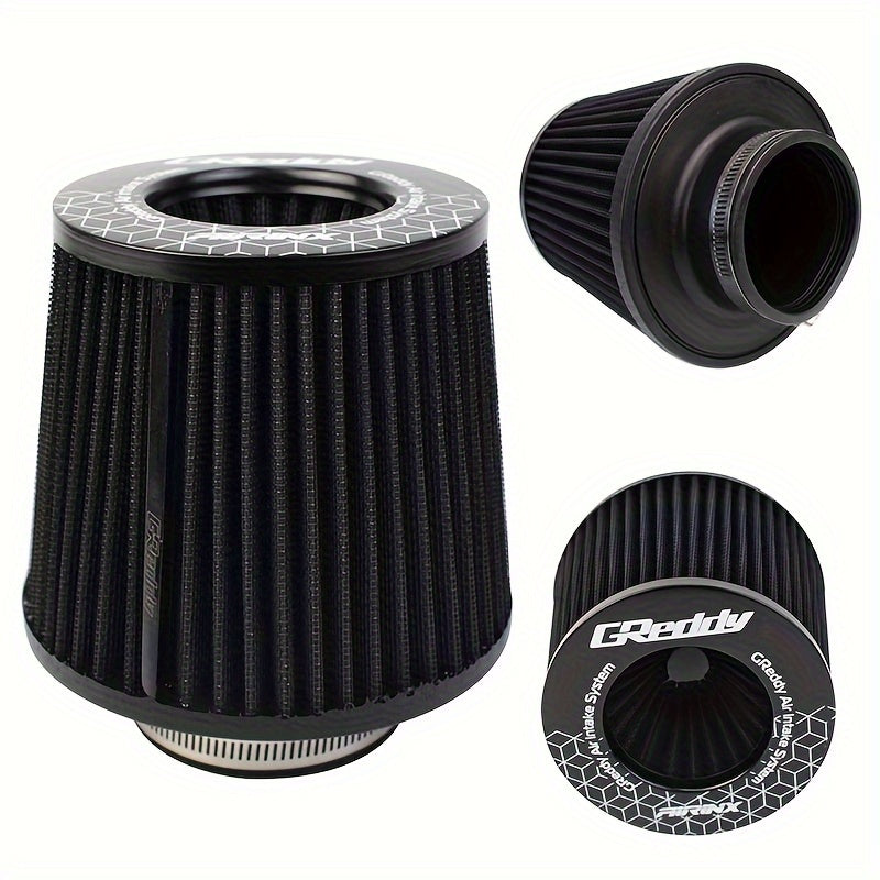 Universal 3 Inch High Flow Cone Air Filter Black Red Blue Tapered Racing