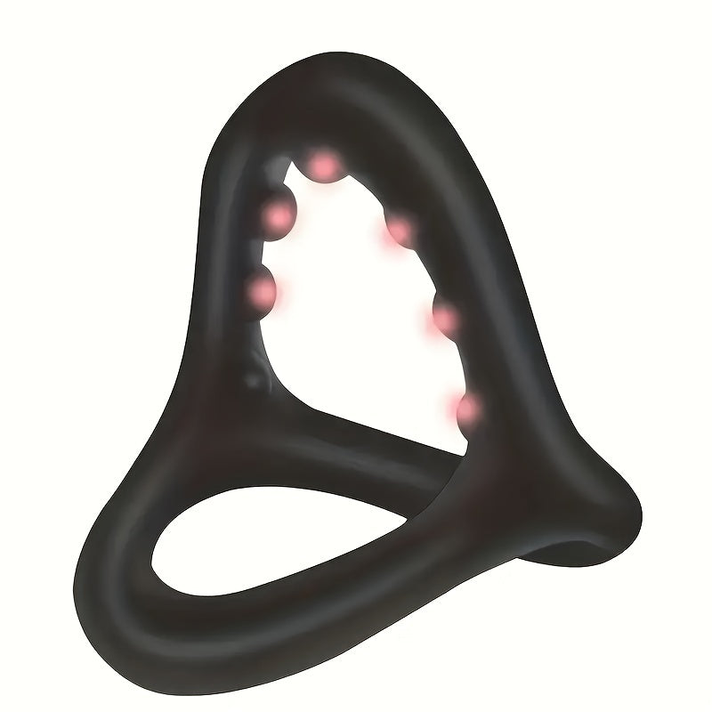 Men Silicone Cock Ring 3-in-1 Ultra Soft Triangular with Massage Beads