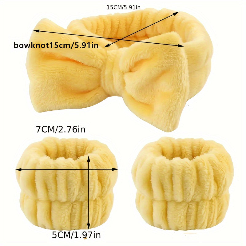 Ayollar soch bog'lamasi bilaguzuklar to'plami, elastik, paxta, tugunni bezash, ko'p rangli