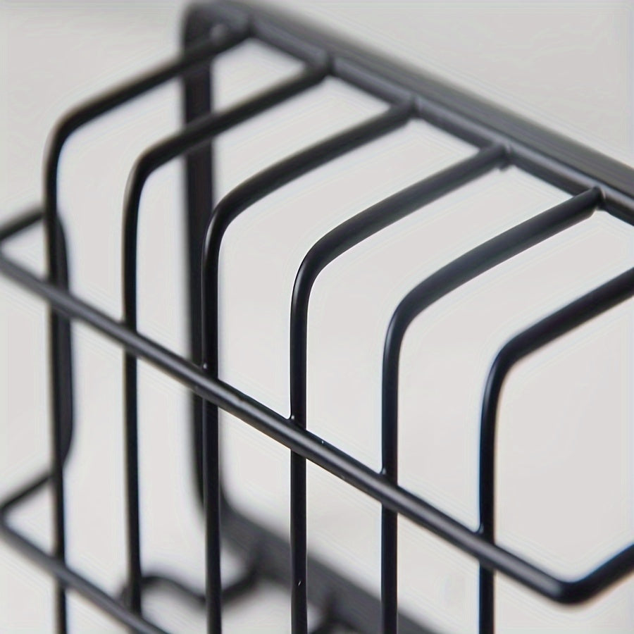 Wall-Mounted Kitchen Organizer for Sponge and Towel Storage, Space-Saving, No-Drill