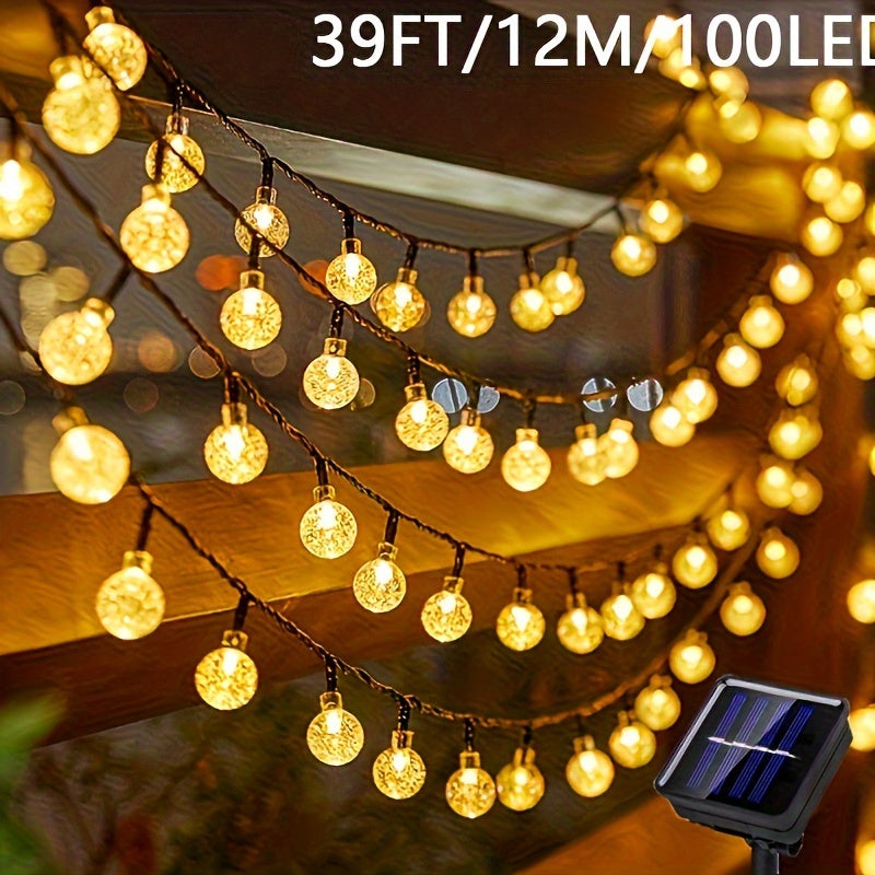 11.89m Solar String Lights with 8 Modes IP65 Weatherproof LED Globe for Indoor Outdoor Decoration