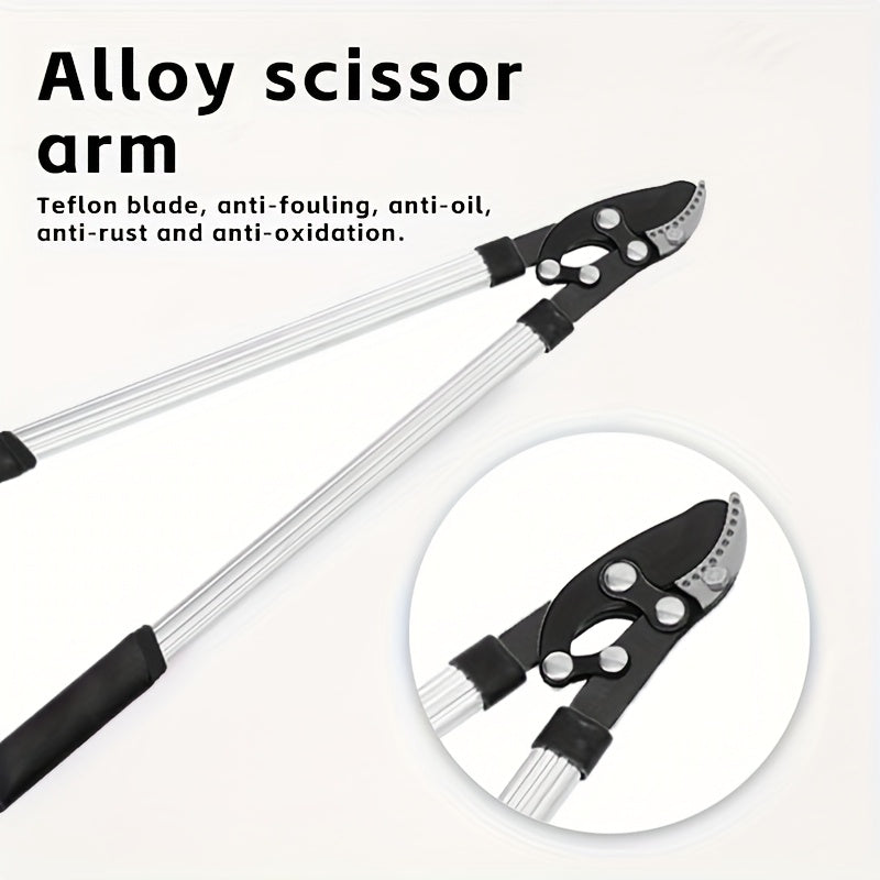 Long-Handled Garden Pruning Shears for Hedges and Branches with Carbon Steel Blades