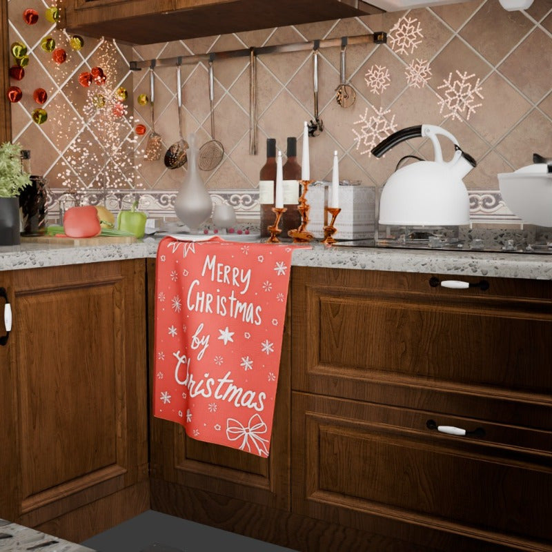 Christmas Tea Towel 18x66cm Winter Design Kitchen Decor Holiday Gift
