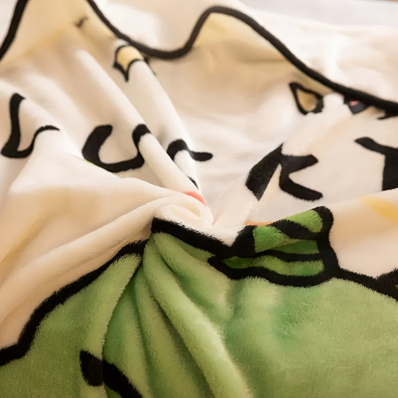 Плед из фланели с динозавром 145x100 см Мягкий уютный для дивана, кровати, путешествий, подарок