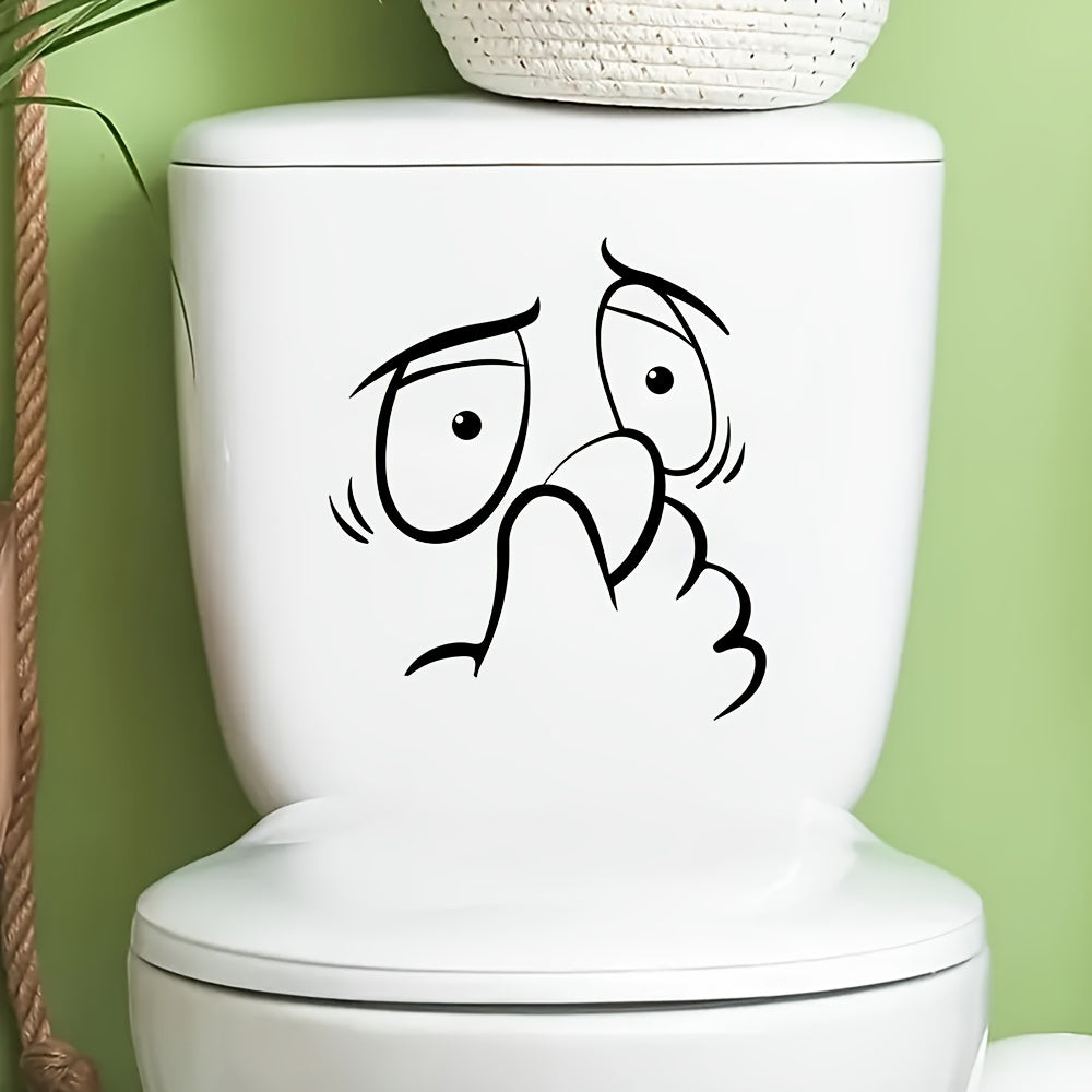 Adhesivo humorístico para tapa de inodoro para superficies de cerámica, autoadhesivo y removible