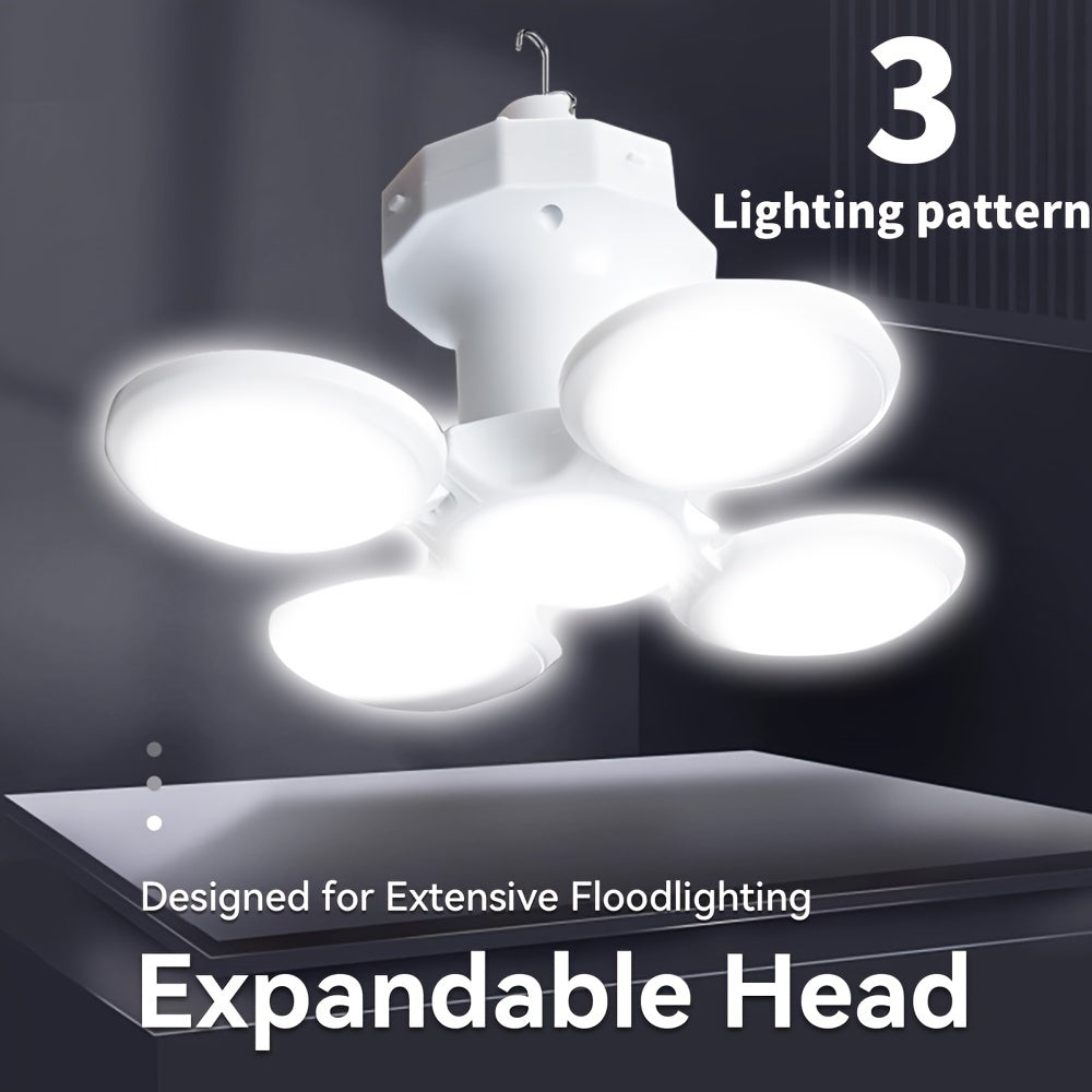 Portable Solar LED Camping Light with Hook Rechargeable USB Foldable Emergency Lantern