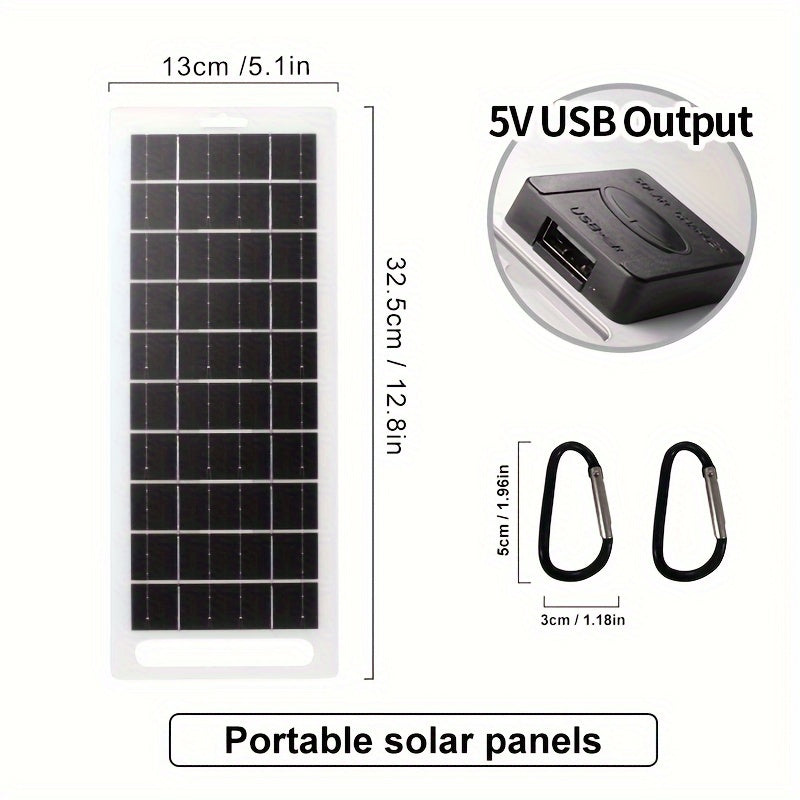 Solar Panel Charger for Outdoor Travel Camping Portable Solar Power Bank for Mobile Devices