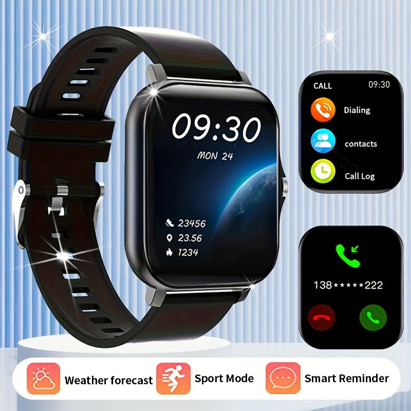 Large Silicone Smartwatch 4.65cm Wireless Calling Sports Tracker Compatible with iPhone Android