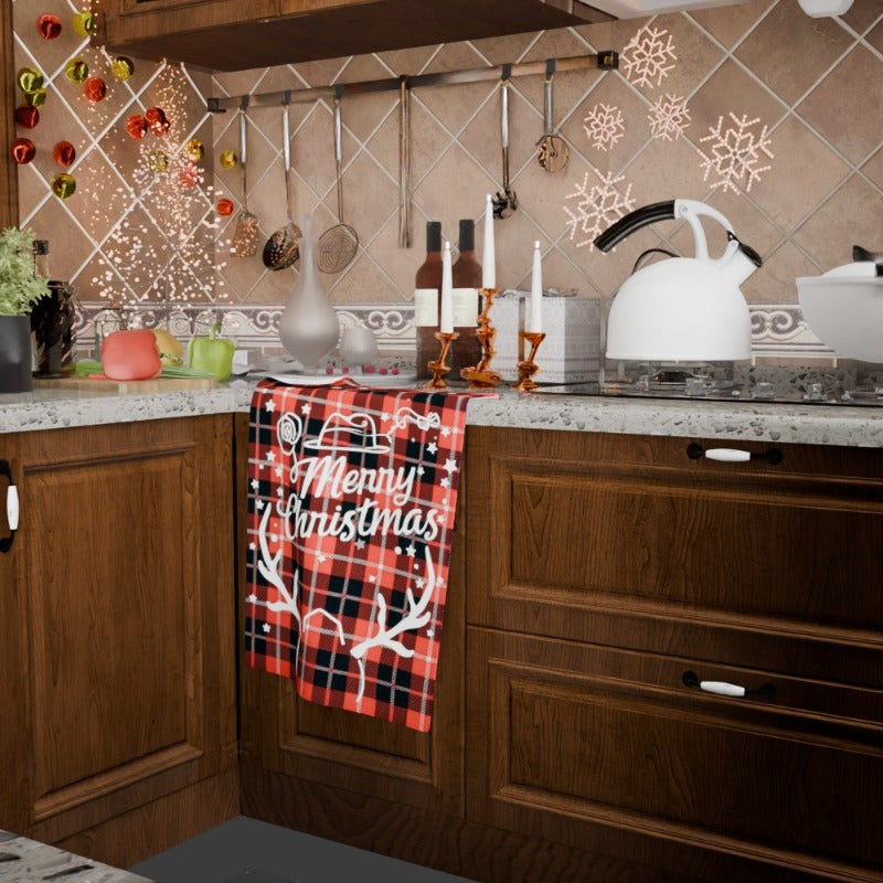 Festive Tea Towel 18x66cm Kitchen Decor Holiday Winter Christmas