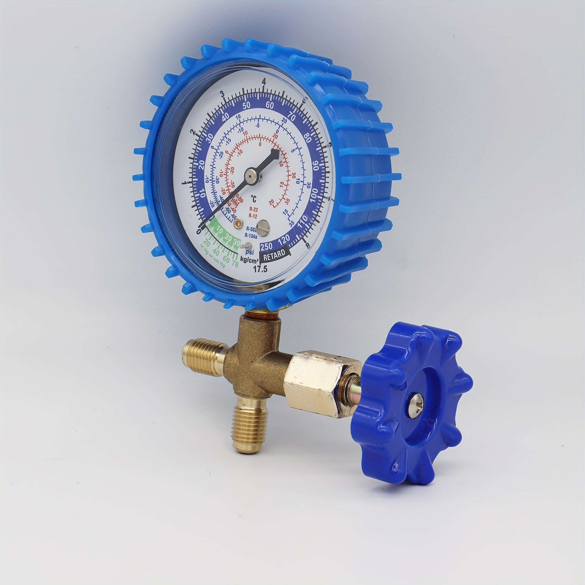 A/C Charging and Diagnostic Tool Copper Refrigerant Recharge Pressure Gauge for Air Conditioning