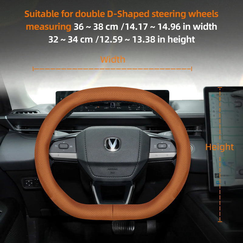 Universal Breathable PU Leather Steering Wheel Cover for Cars Black Burgundy Brown