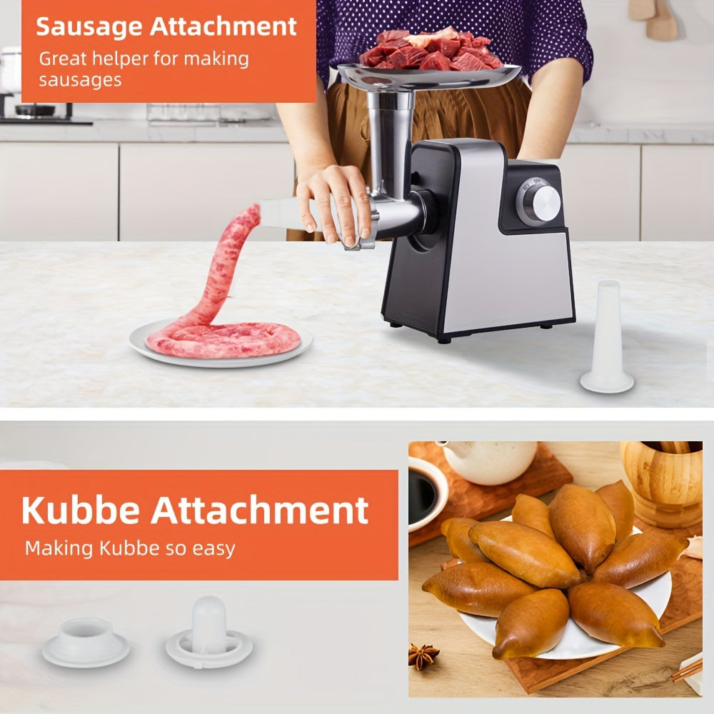 Molino de carne eléctrico de acero inoxidable con accesorios 220-240V enchufe europeo