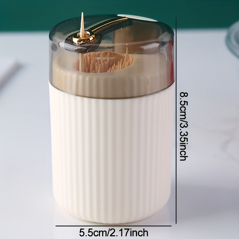 Toothpick and Dental Floss Dispenser with Automatic Release Press Type for Home Use